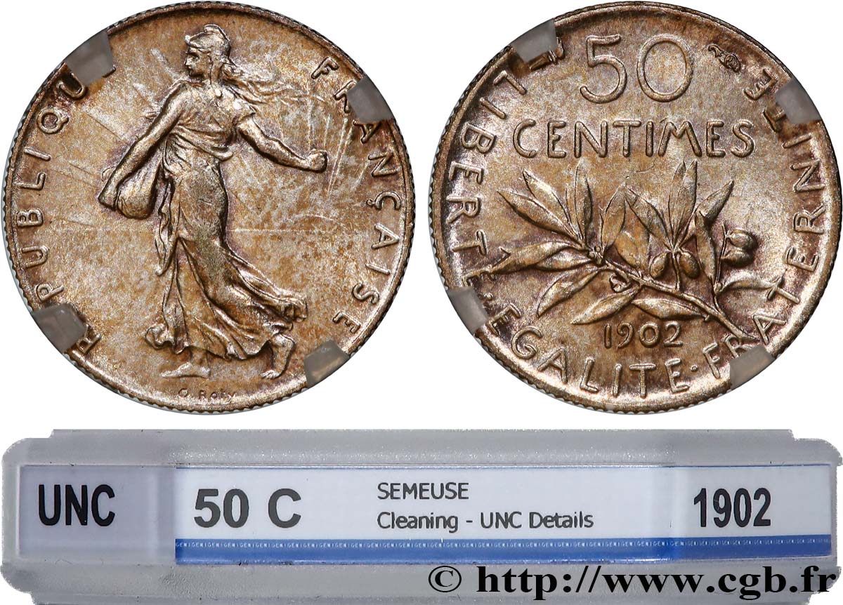 50 centimes Semeuse 1902 Paris F.190/9 MS GENI