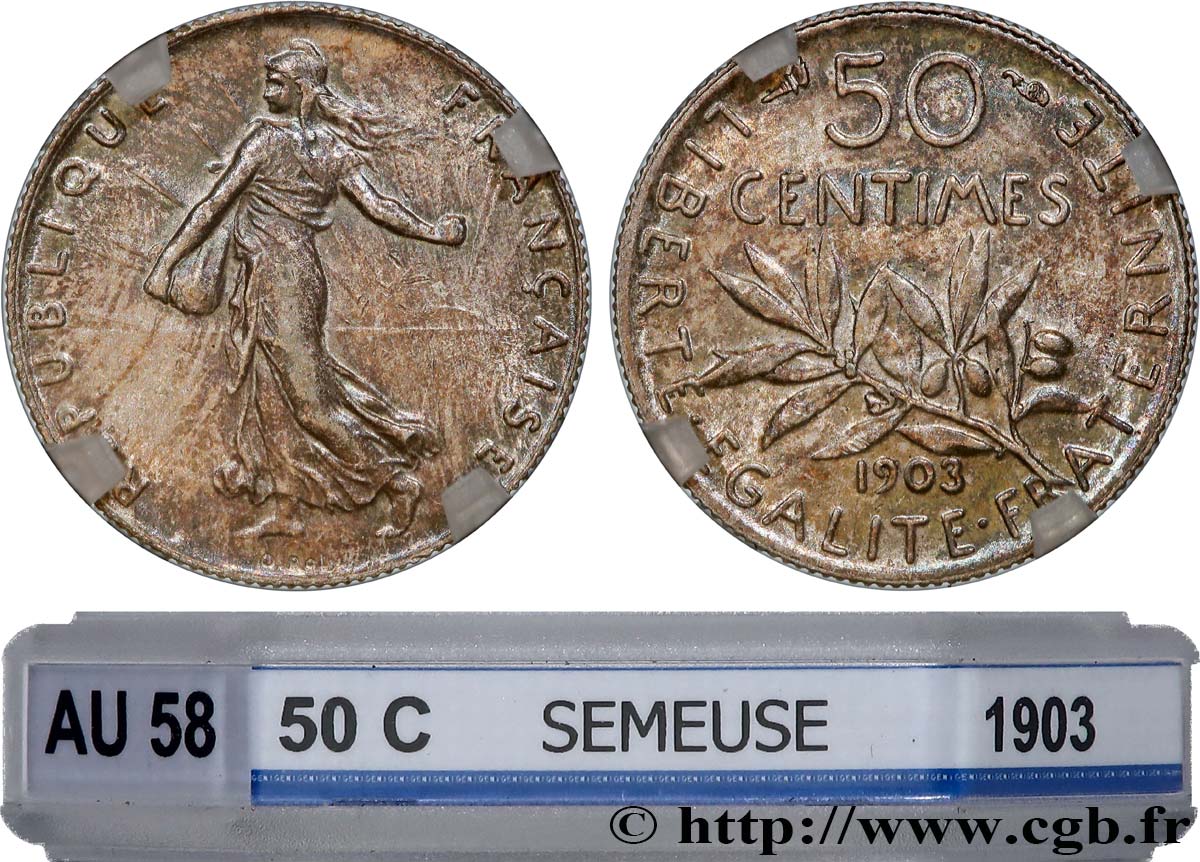 50 centimes Semeuse 1903  F.190/10 SUP58 GENI