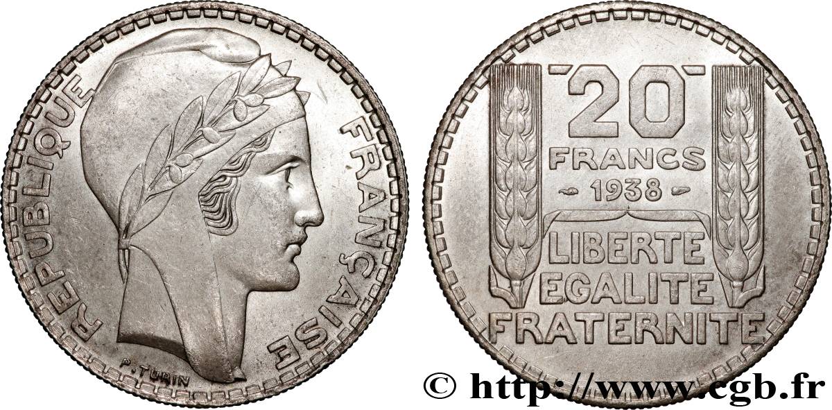 20 francs Turin 1938  F.400/9 SUP60 