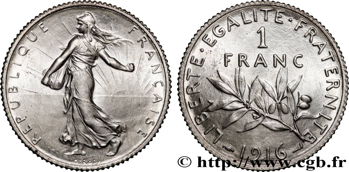 1 franc Semeuse 1916 Paris F.217/22 MS64 