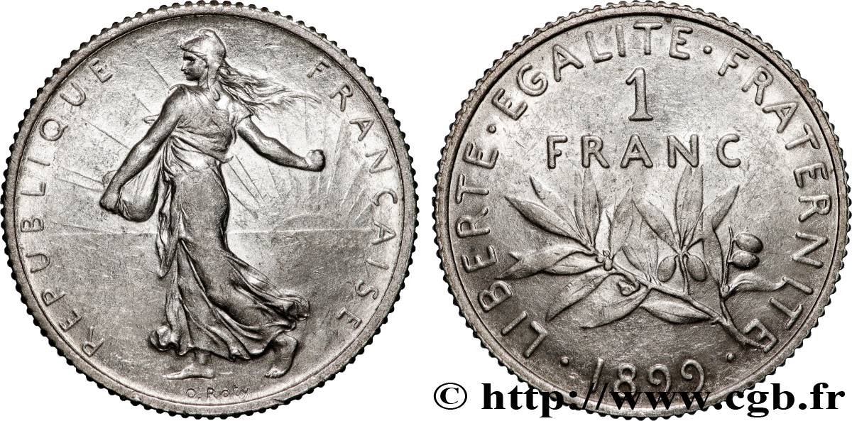 1 franc Semeuse 1899 Paris F.217/3 AU55 