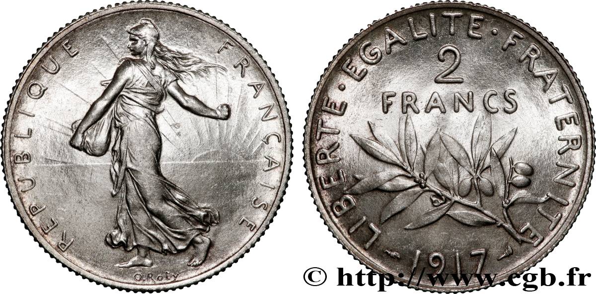 2 francs Semeuse 1917  F.266/19 MS62 
