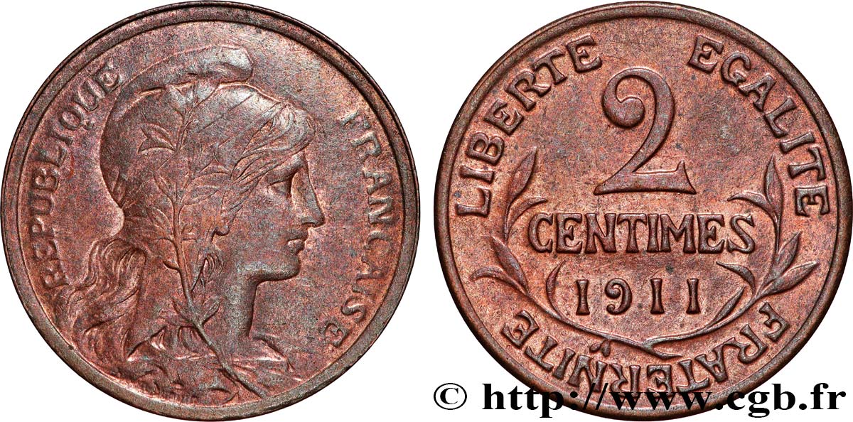 2 centimes Daniel-Dupuis 1911 Paris F.110/14 MS60 