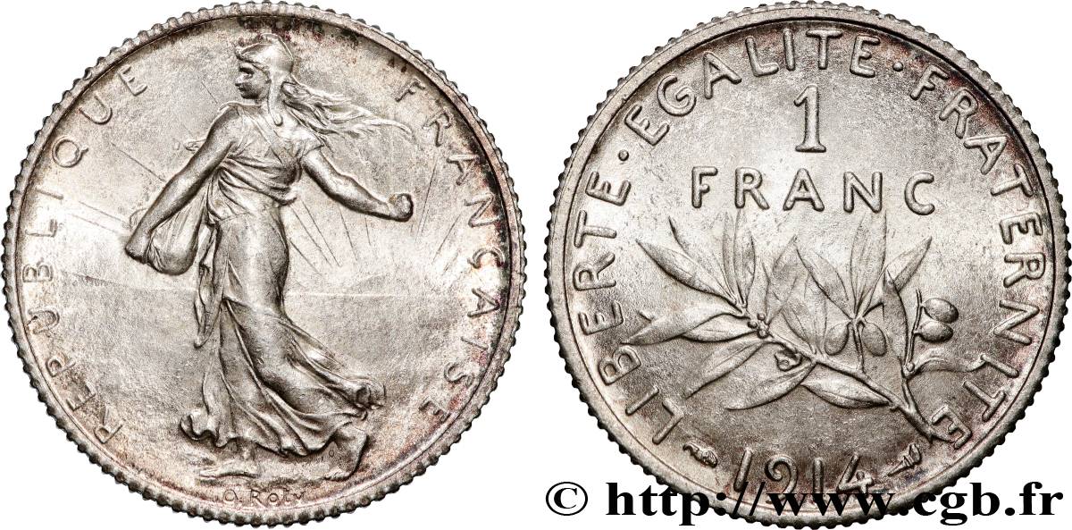 1 franc Semeuse 1914 Paris F.217/19 MS60 