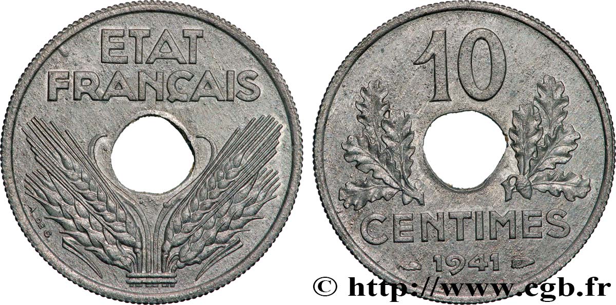 10 centimes État français, grand module 1941 Paris F.141/2 ST65 