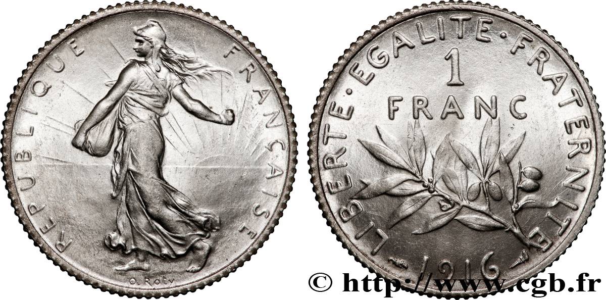 1 franc Semeuse 1916 Paris F.217/22 fST64 
