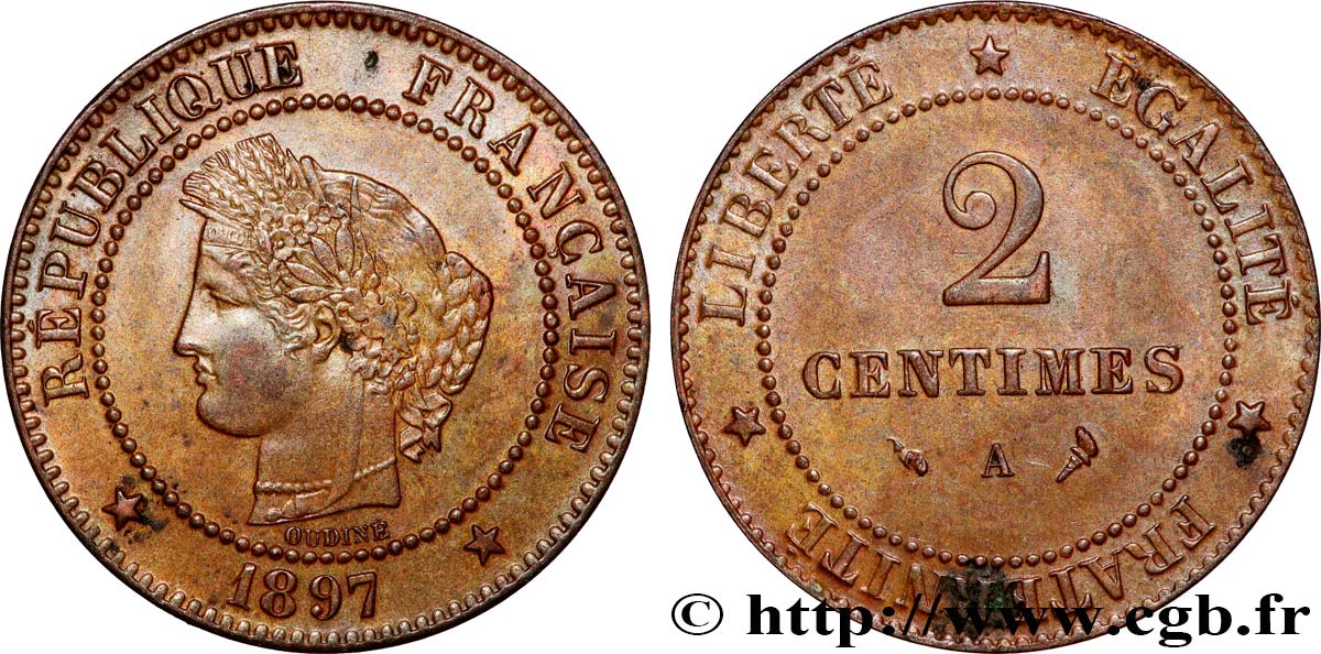 2 centimes Cérès 1897 Paris F.109/23 VZ60 