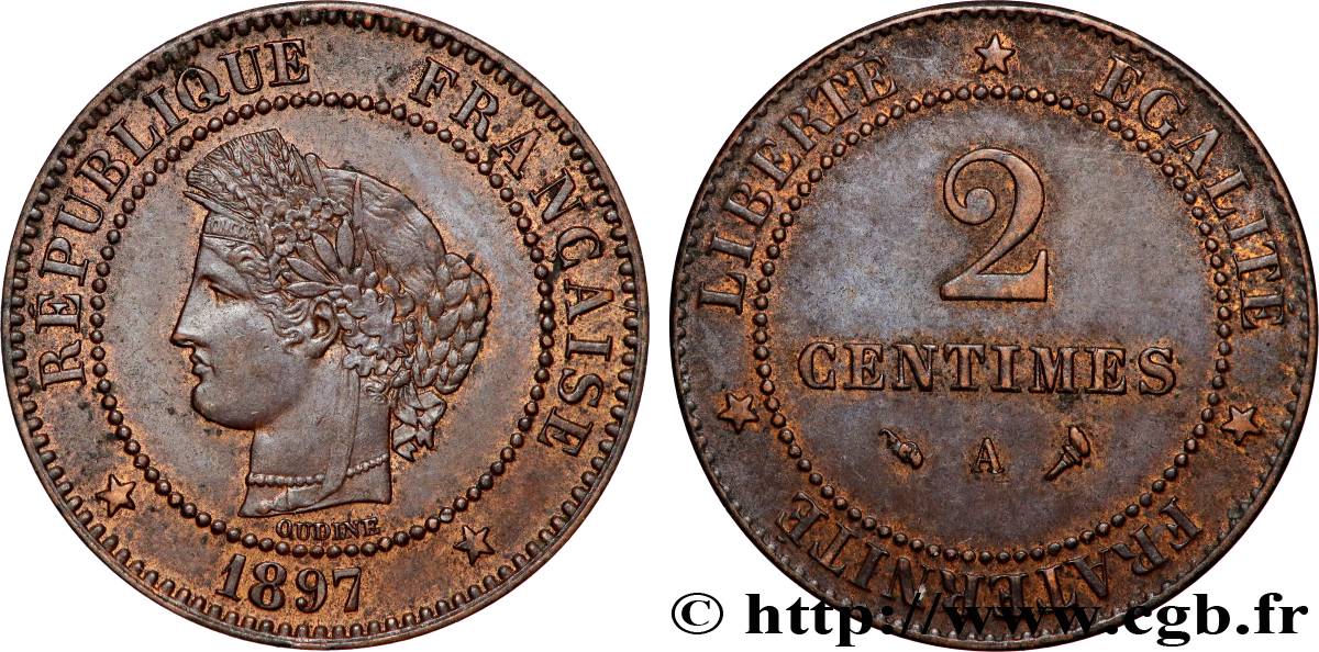 2 centimes Cérès 1897 Paris F.109/23 SPL60 