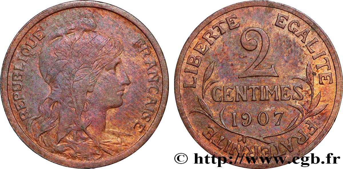 2 centimes Daniel-Dupuis 1907 Paris F.110/10 TB+ 