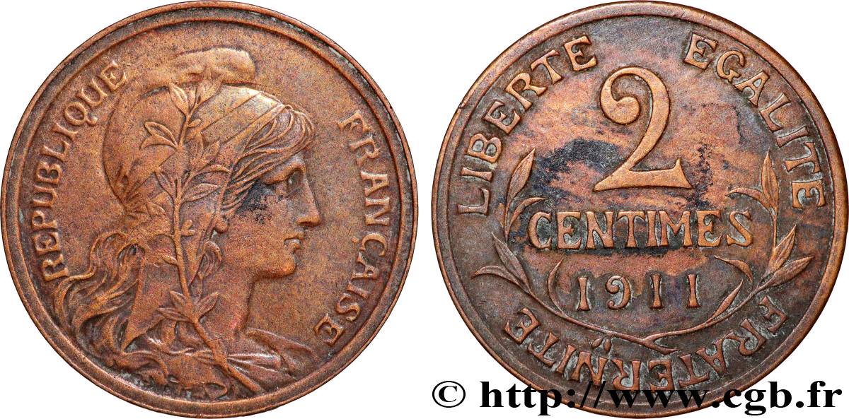 2 centimes Daniel-Dupuis 1911 Paris F.110/14 SUP 