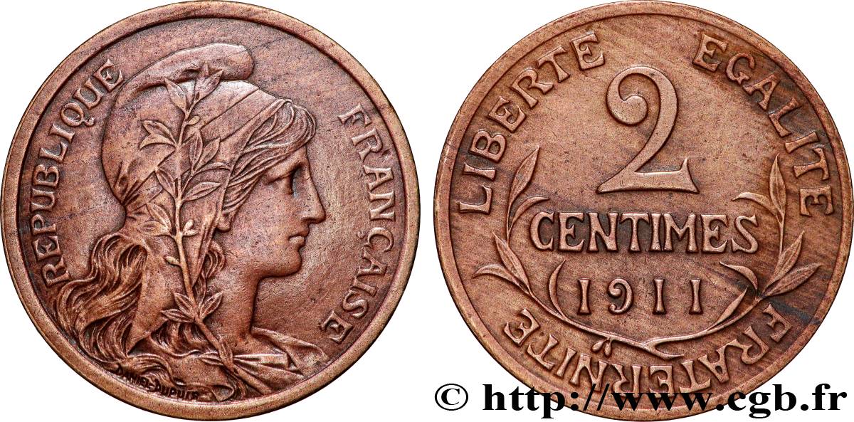 2 centimes Daniel-Dupuis 1911 Paris F.110/14 AU 