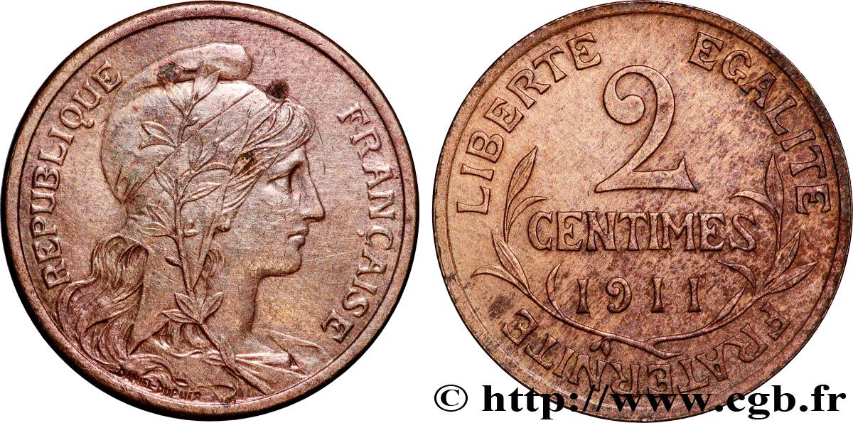 2 centimes Daniel-Dupuis 1911 Paris F.110/14 EBC+ 