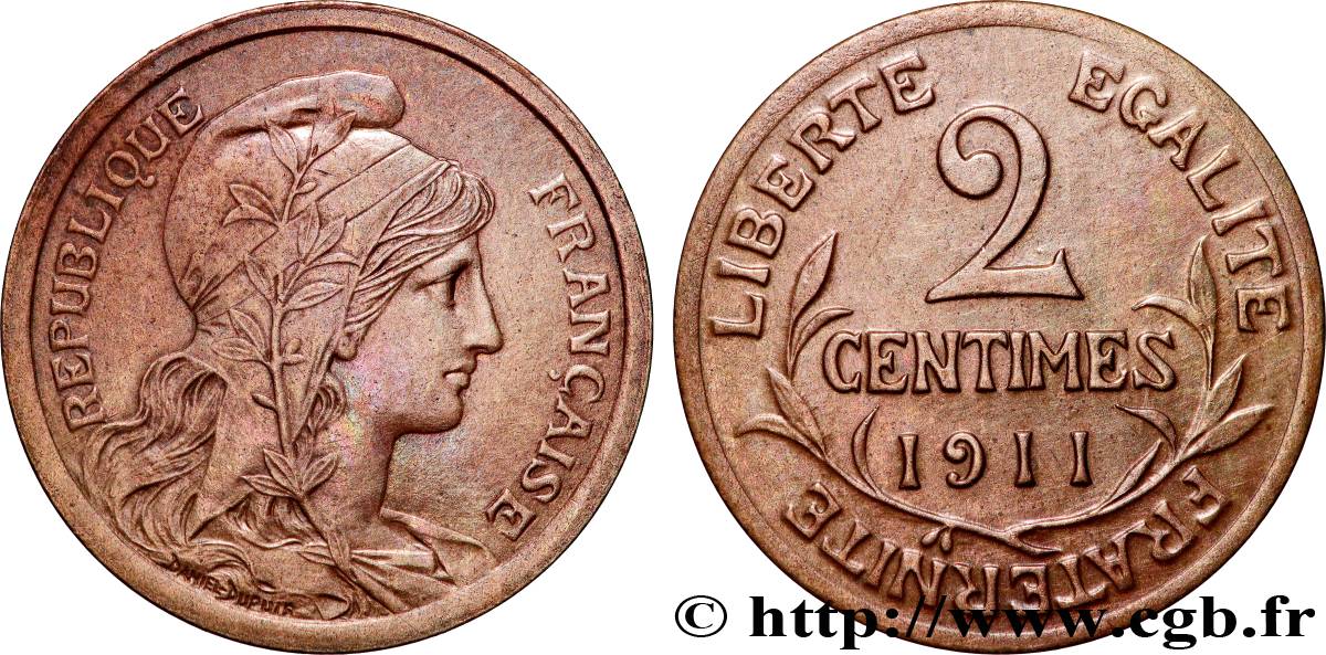 2 centimes Daniel-Dupuis 1911 Paris F.110/14 SUP+ 