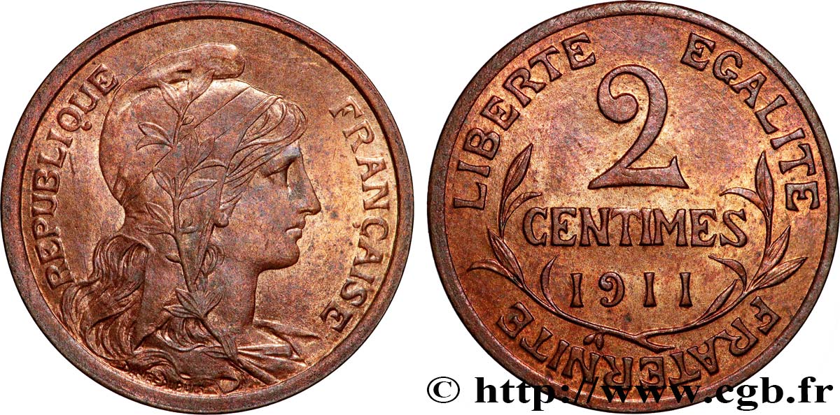 2 centimes Daniel-Dupuis 1911 Paris F.110/14 SUP+ 