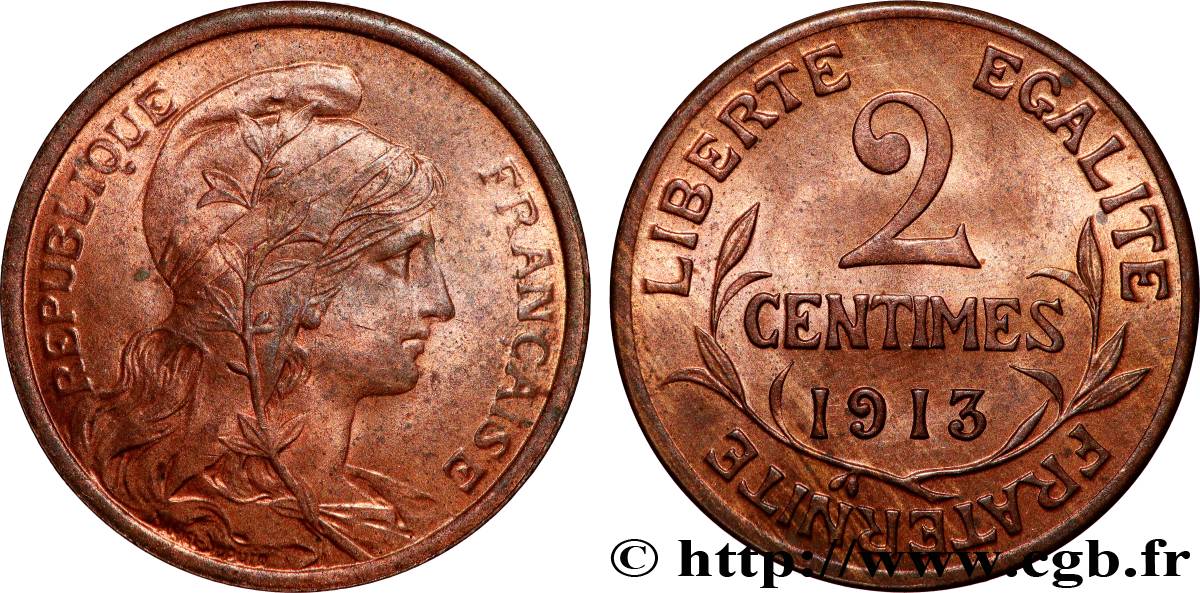 2 centimes Daniel-Dupuis 1913 Paris F.110/16 SUP+ 