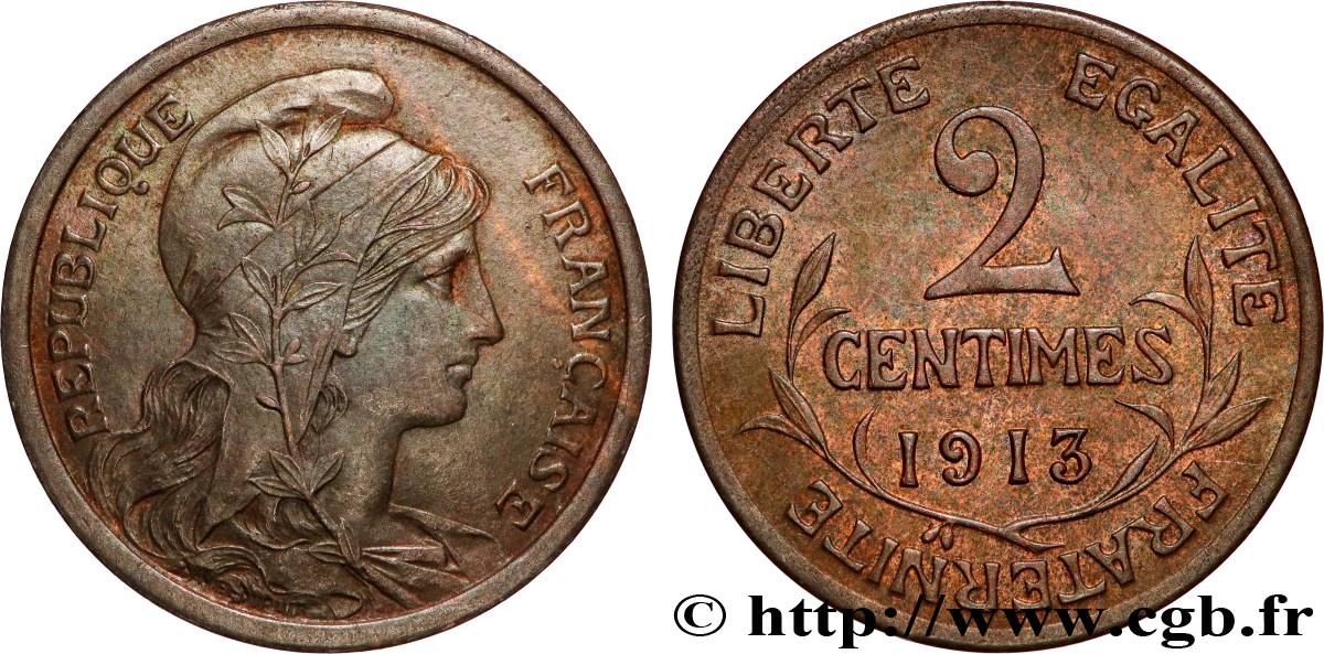2 centimes Daniel-Dupuis 1913 Paris F.110/16 SUP+ 