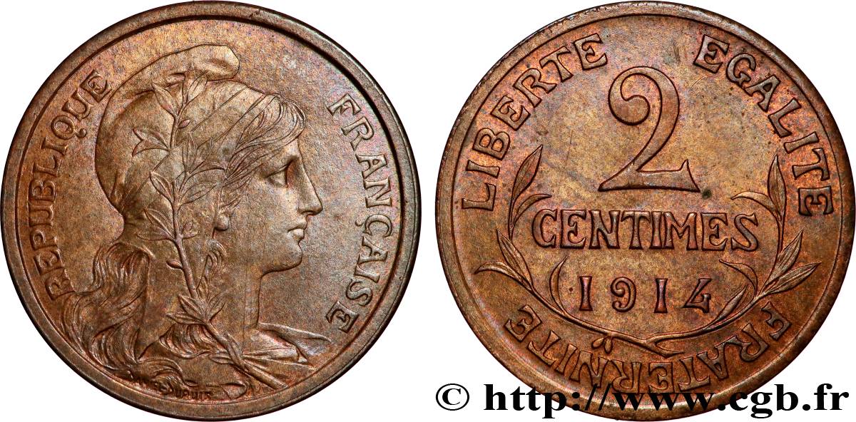2 centimes Daniel-Dupuis 1914 Paris F.110/17 SUP+ 