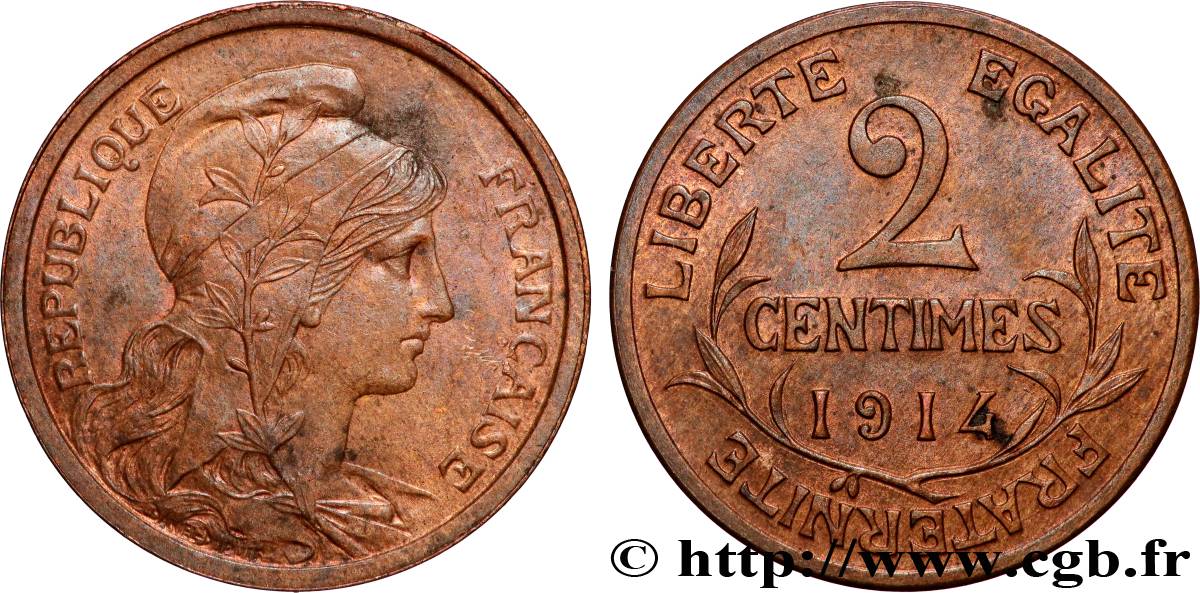2 centimes Daniel-Dupuis 1914 Paris F.110/17 SUP+ 