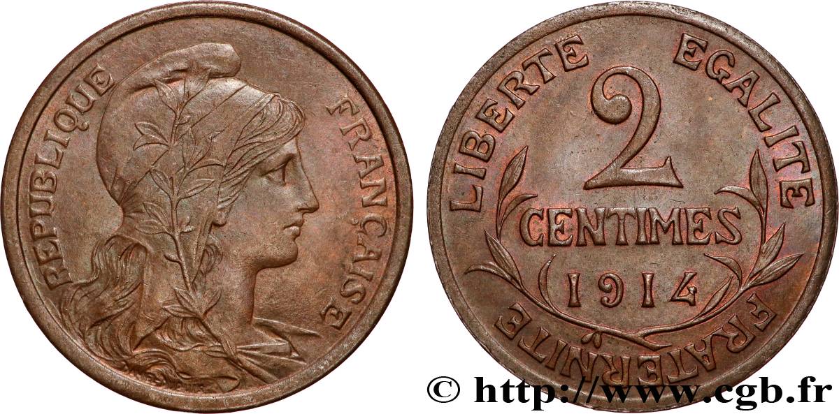 2 centimes Daniel-Dupuis 1914 Paris F.110/17 SUP+ 