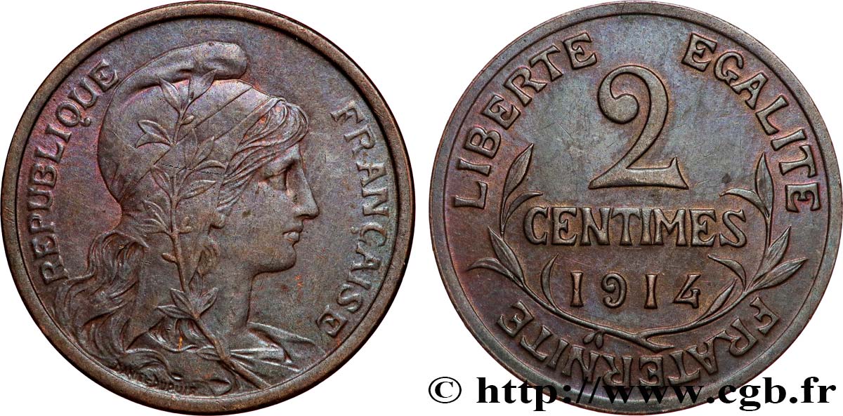 2 centimes Daniel-Dupuis 1914 Paris F.110/17 VZ+ 