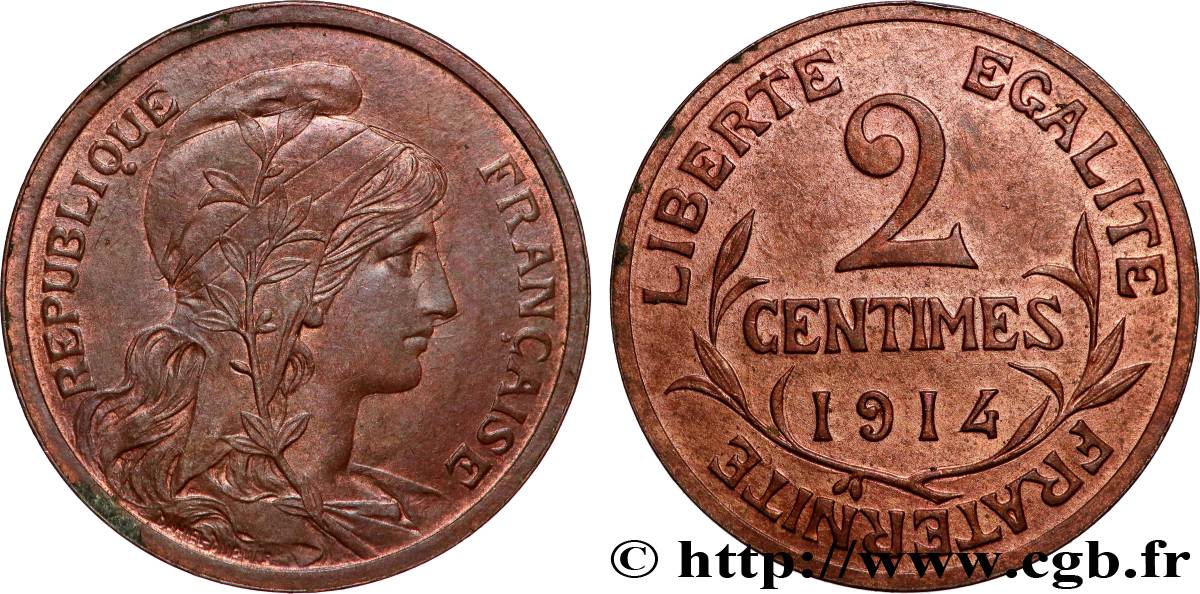 2 centimes Daniel-Dupuis 1914 Paris F.110/17 MS 