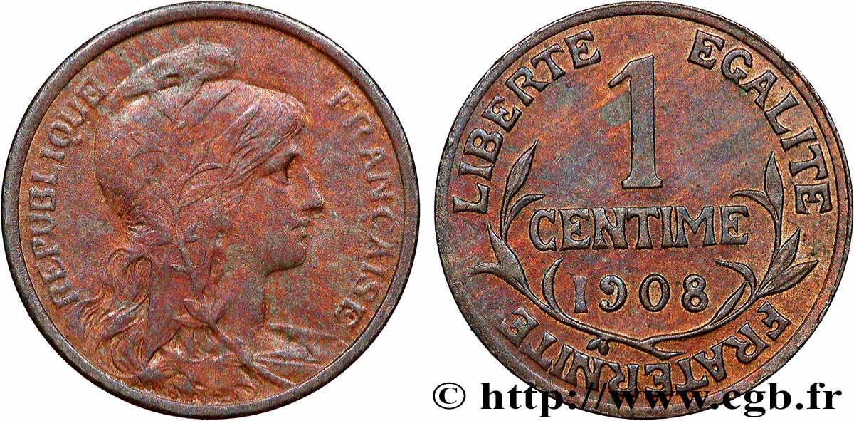 1 centime Daniel-Dupuis 1908 Paris F.105/10 TTB+ 