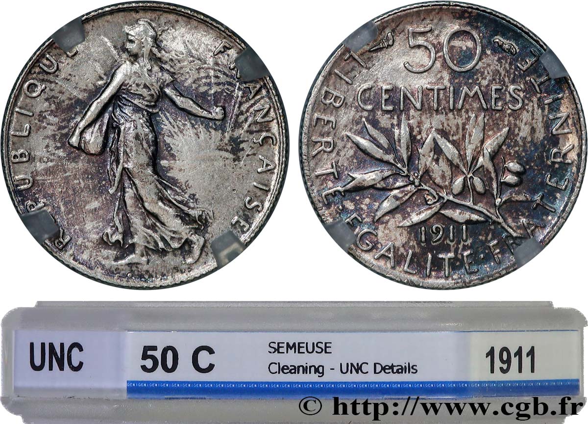 50 centimes Semeuse 1911 Paris F.190/18 SUP+ GENI