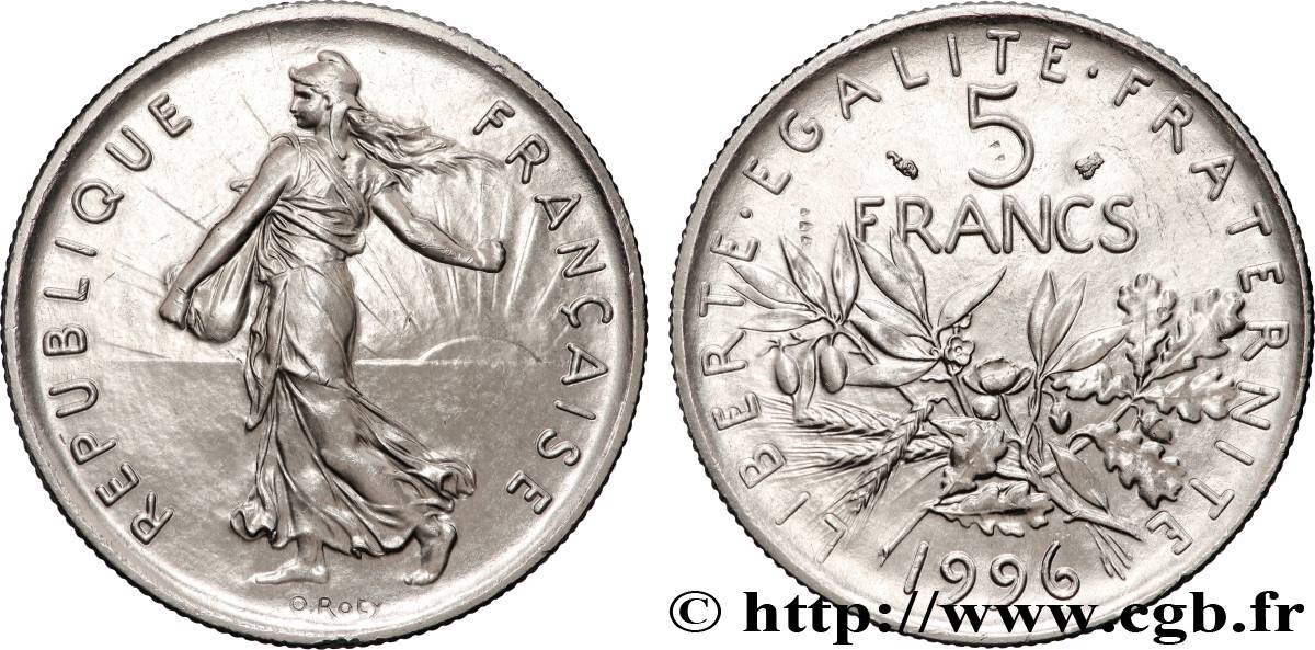 5 francs Semeuse, nickel 1996 Pessac F.341/32 MS 