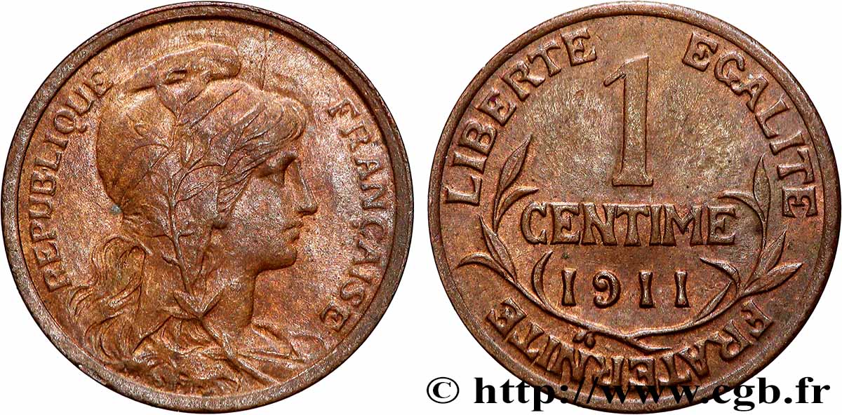 1 centime Daniel-Dupuis 1911 Paris F.105/13 SPL+ 