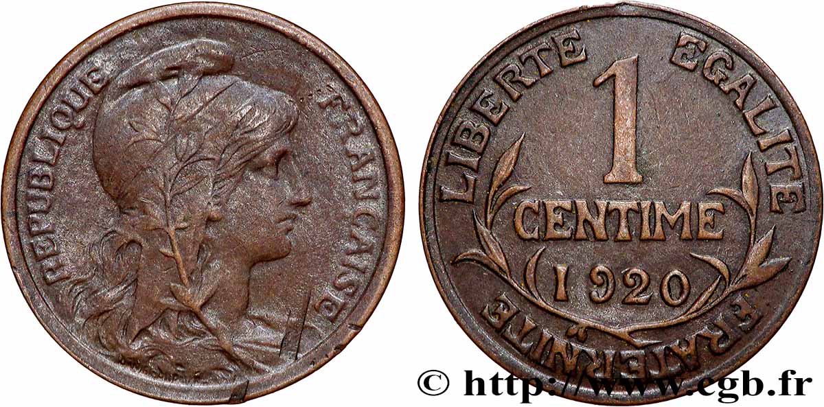 1 centime Daniel-Dupuis 1920  F.105/19 MS 