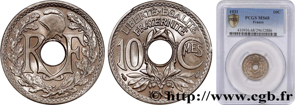 10 centimes Lindauer 1931  F.138/18 FDC68 PCGS