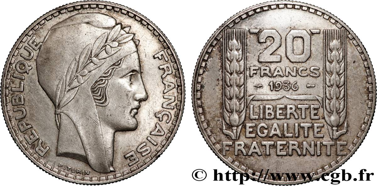 20 francs Turin 1936  F.400/7 TTB 