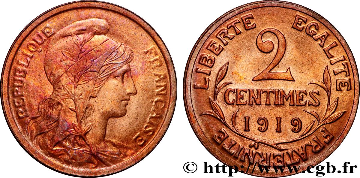 2 centimes Daniel-Dupuis 1919 Paris F.110/19 MS63 