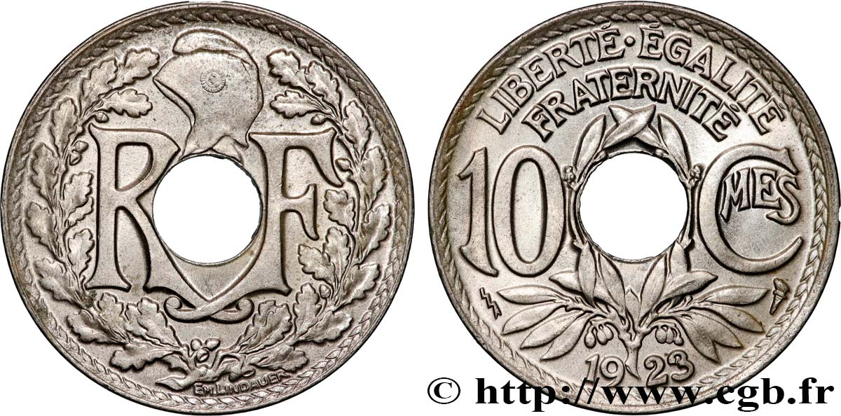 10 centimes Lindauer 1923 Poissy F.138/9 MS64 