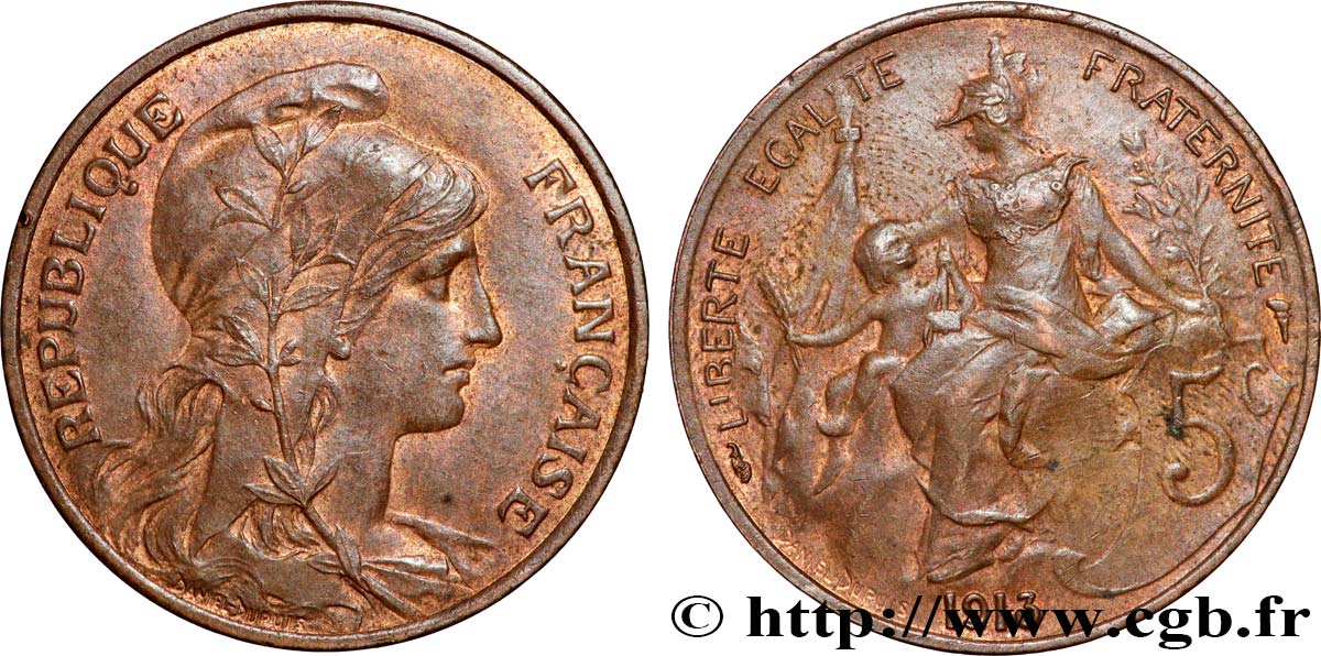 5 centimes Daniel-Dupuis 1913  F.119/25 VZ60 