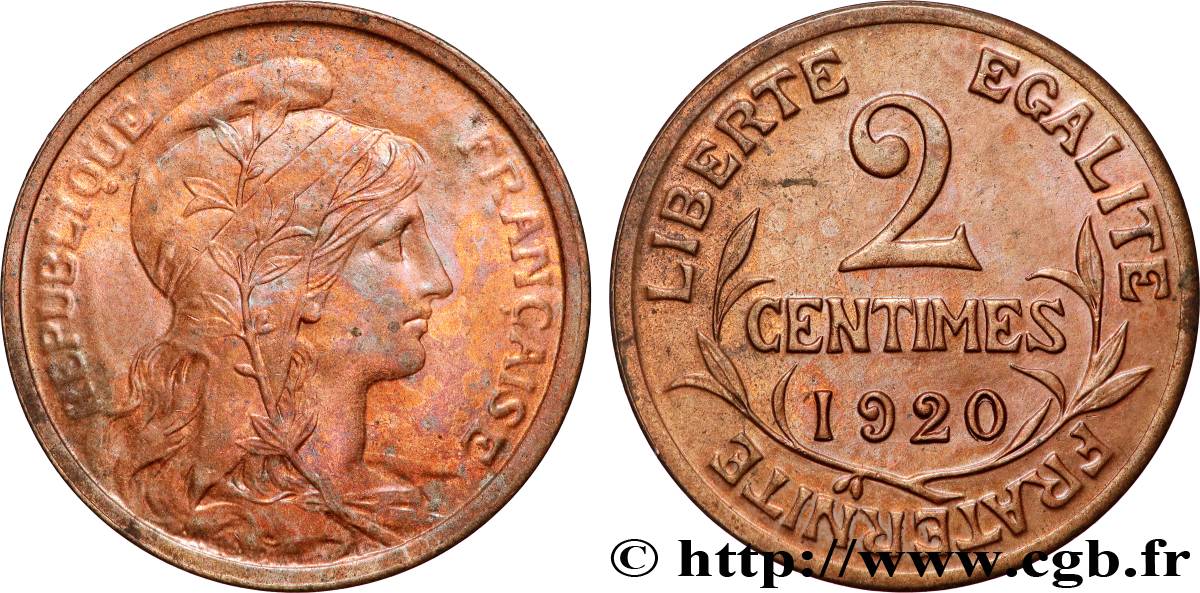 2 centimes Daniel-Dupuis 1920 Paris F.110/20 MS60 