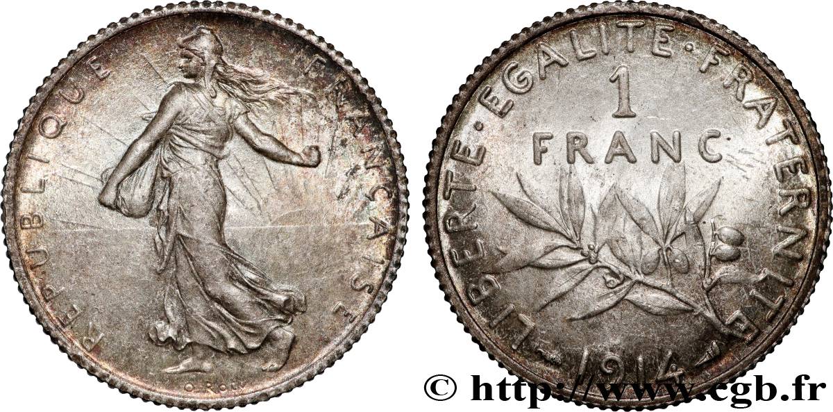 1 franc Semeuse 1914 Paris F.217/19 MS63 