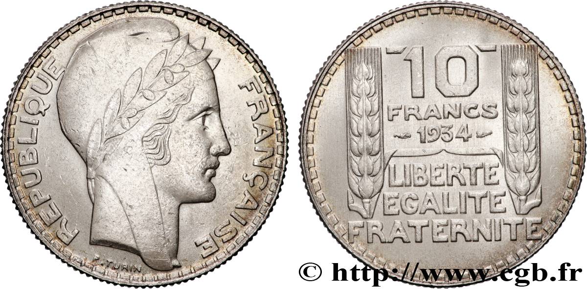 10 francs Turin 1934  F.360/7 MS62 