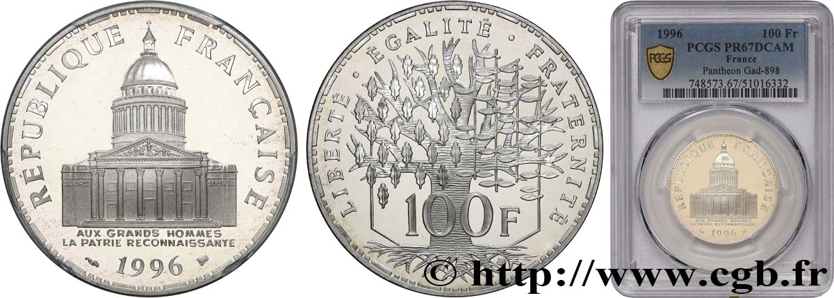 100 francs Panthéon, Belle épreuve 1996  F.451/19 MS67 PCGS