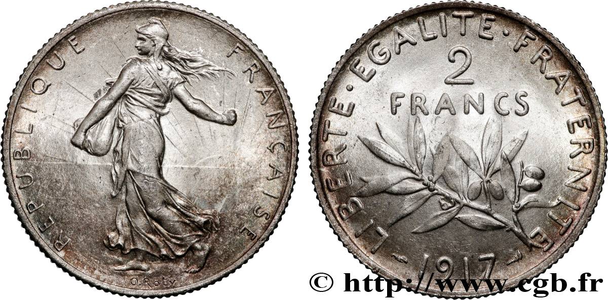 2 francs Semeuse 1917  F.266/19 SPL62 