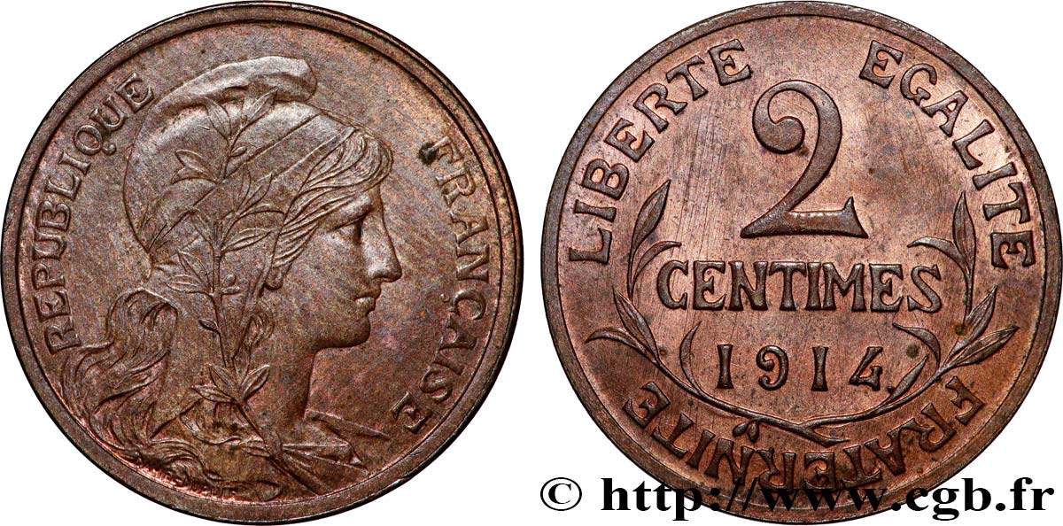 2 centimes Daniel-Dupuis 1914 Paris F.110/17 SPL60 