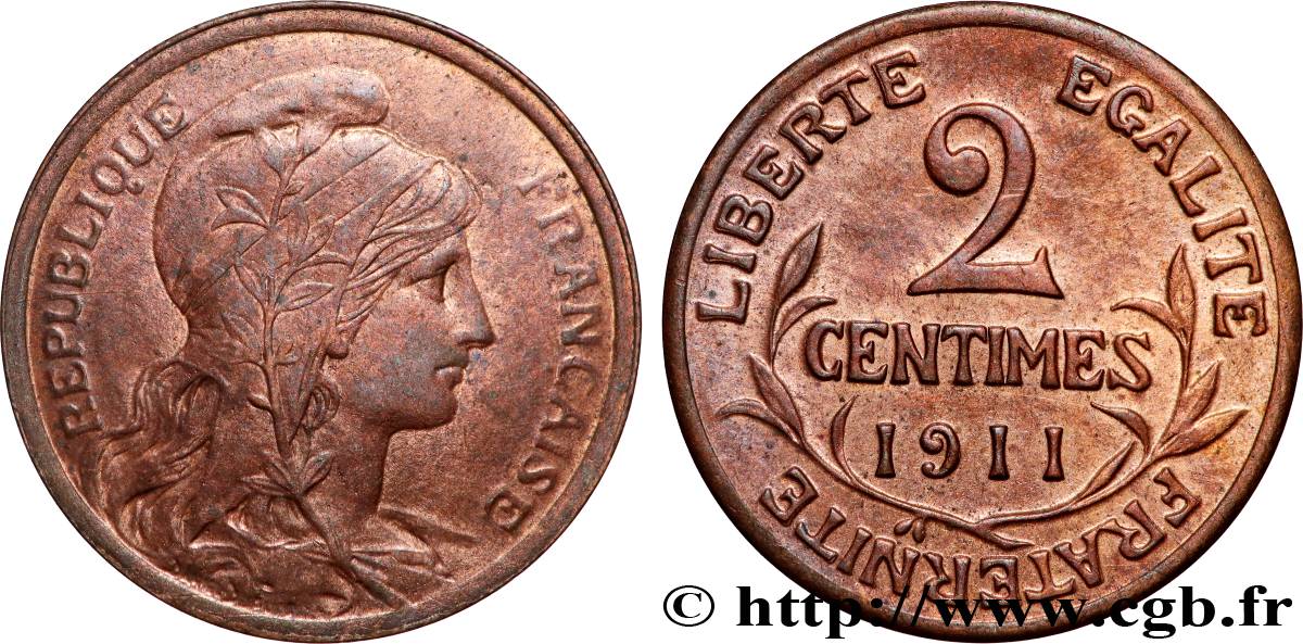2 centimes Daniel-Dupuis 1911 Paris F.110/14 SPL60 
