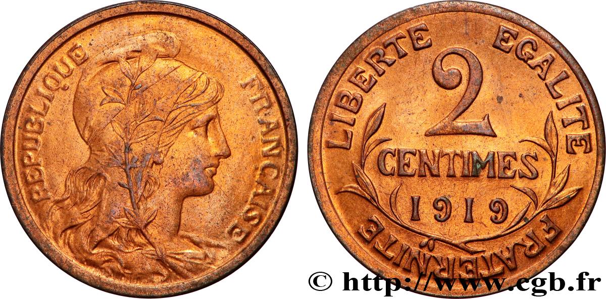 2 centimes Daniel-Dupuis 1919 Paris F.110/19 MS63 