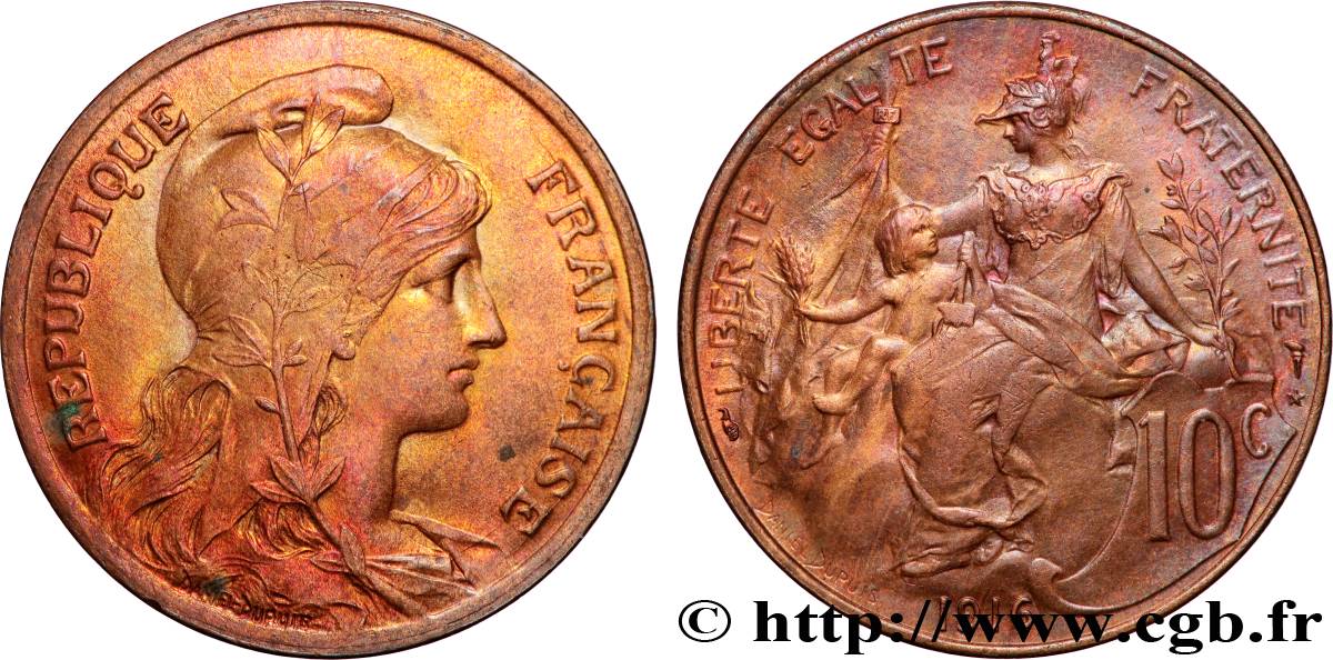 10 centimes Daniel-Dupuis 1916  F.136/27 FDC65 