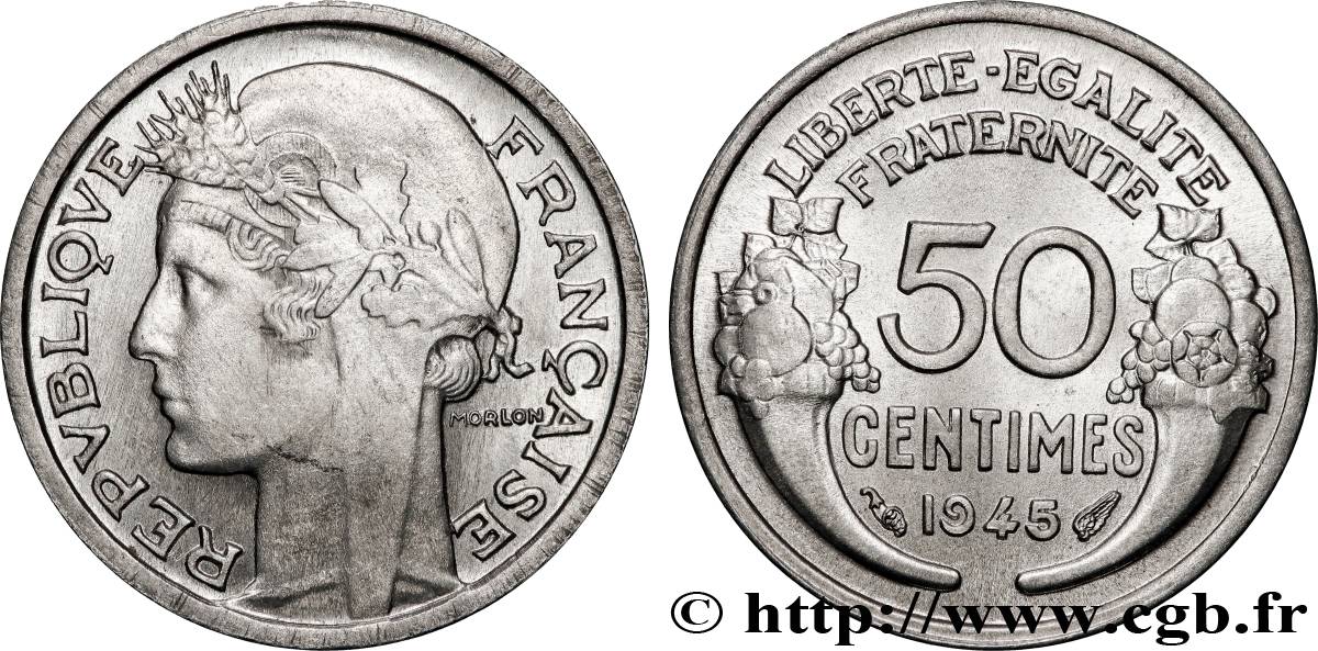 50 centimes Morlon, légère 1945  F.194/5 fST64 