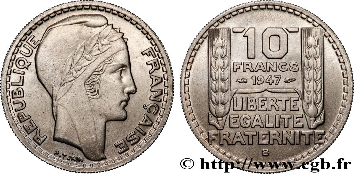 10 francs Turin, grosse tête 1947 Beaumont-Le-Roger F.361A/5 FDC65 