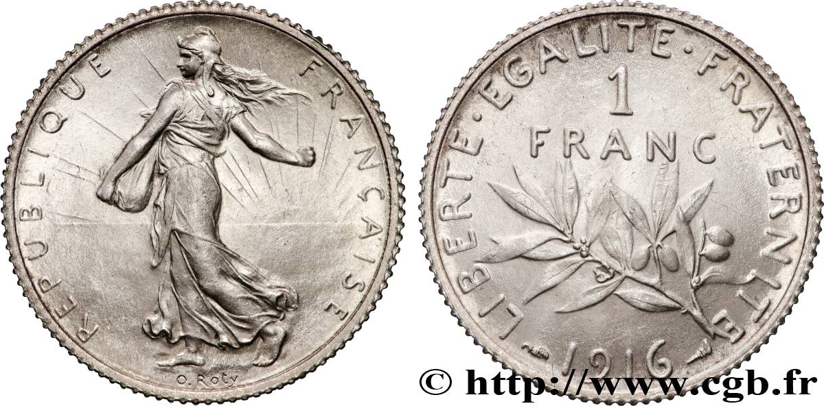 1 franc Semeuse 1916 Paris F.217/22 MS64 