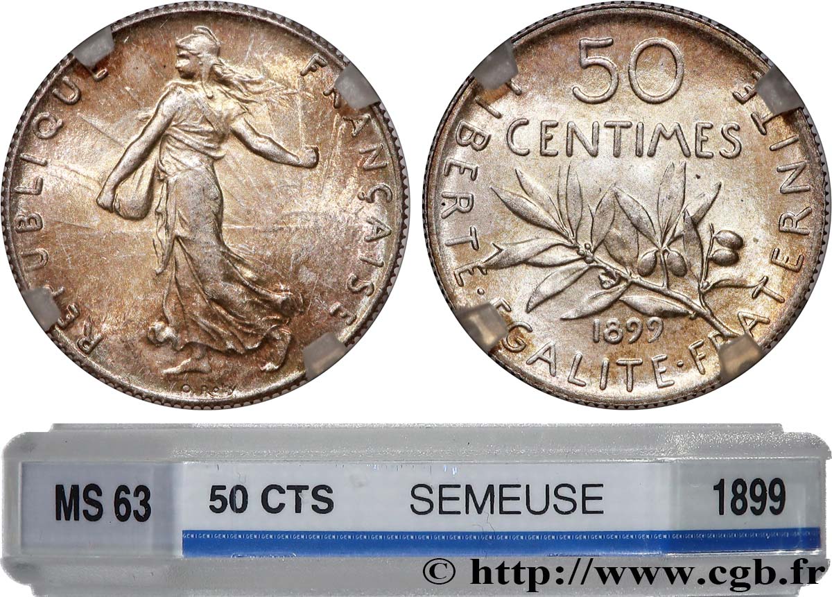 50 centimes Semeuse 1899  F.190/5 SPL63 GENI