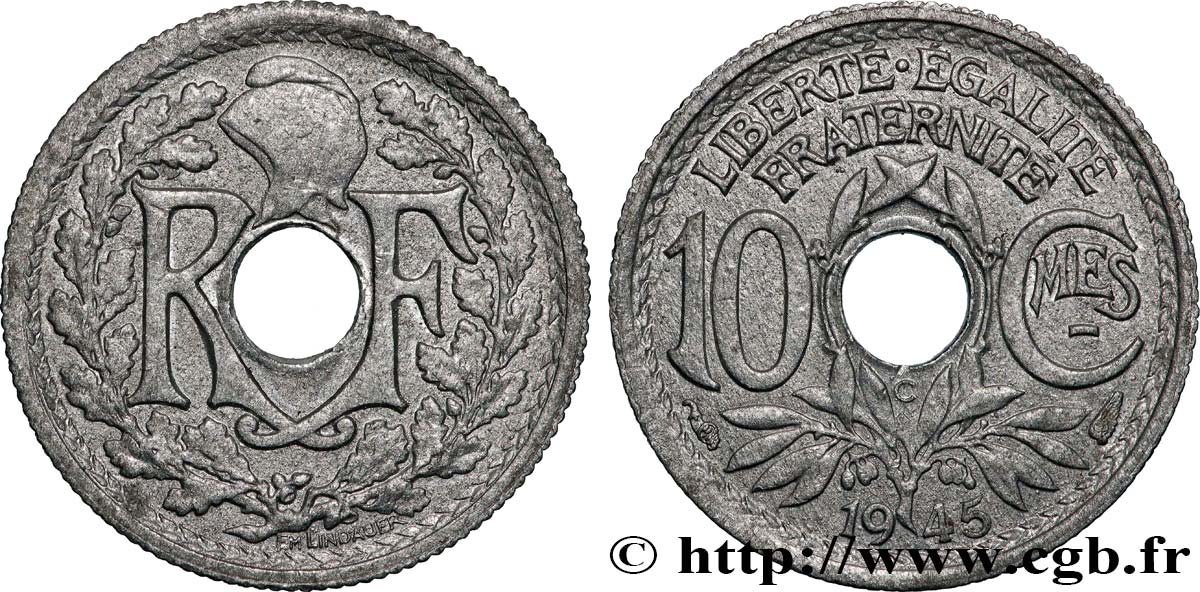 10 centimes Lindauer, petit module 1945 Castelsarrasin F.143/4 MS 