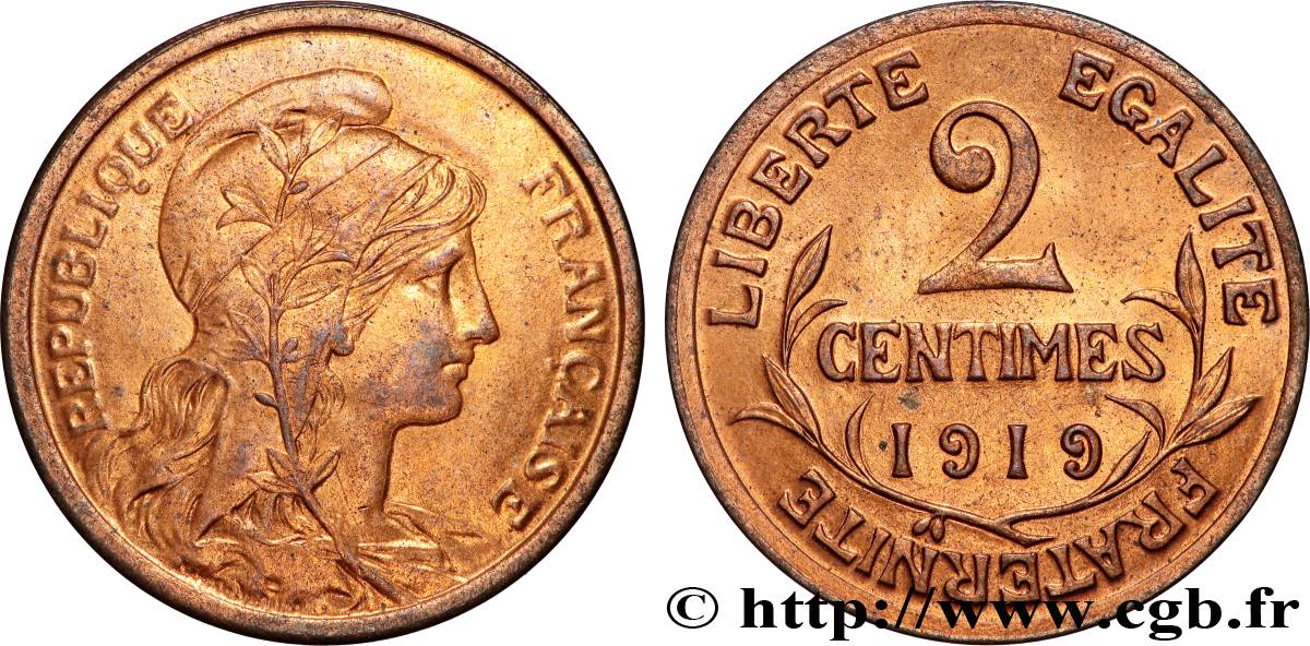 2 centimes Daniel-Dupuis 1919 Paris F.110/19 MS63 